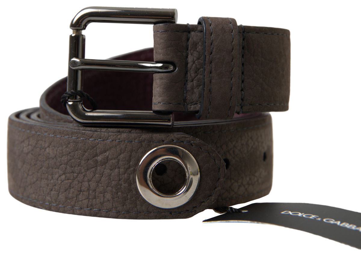 Ceinture Cintura en cuir marron Dolce &amp; Gabbana pour homme avec boucle en métal