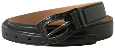 Ermanno Scervino Ceinture Cintura en cuir noir avec boucle en métal