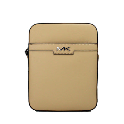 Michael Kors Cooper Medium Camel Crossgrain Leren Flight Crossbody Tas