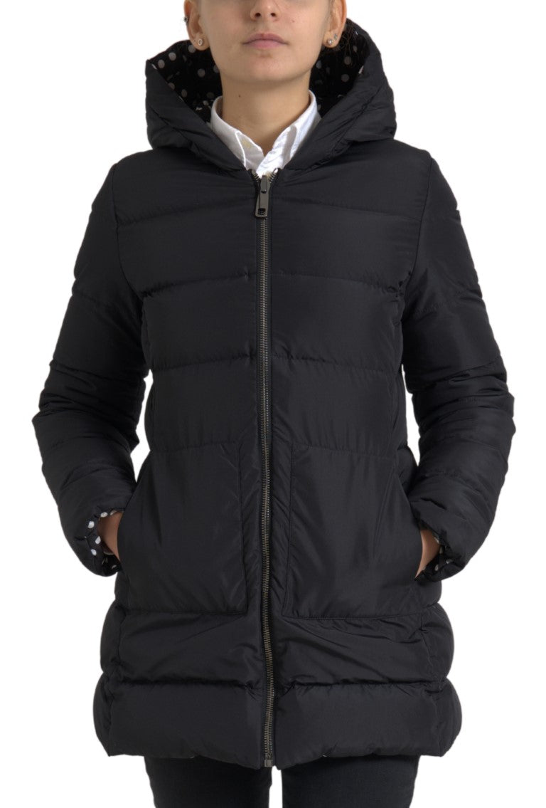 Dolce &amp; Gabbana Zwarte Polyester Omkeerbare Jas met Capuchon