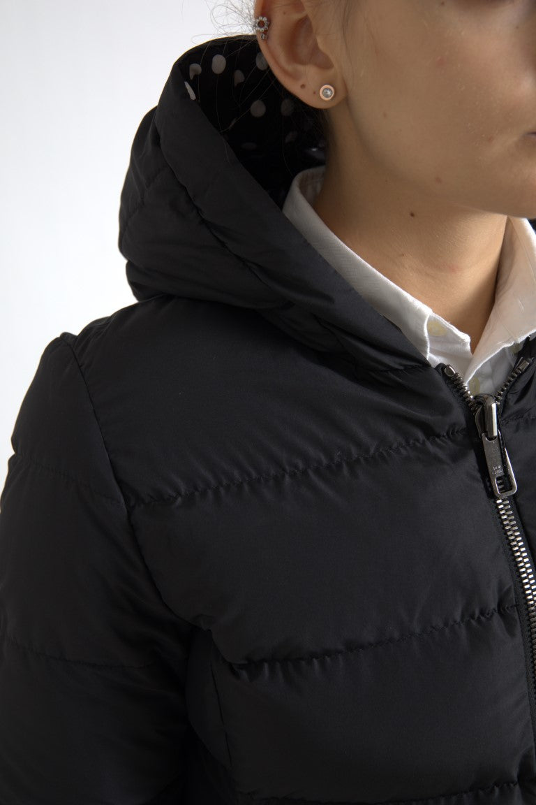 Dolce &amp; Gabbana Zwarte Polyester Omkeerbare Jas met Capuchon