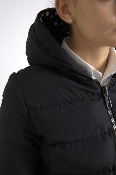 Dolce &amp; Gabbana Zwarte Polyester Omkeerbare Jas met Capuchon