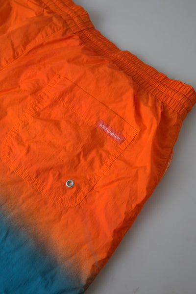 Dolce &amp; Gabbana Oranje Blauw Gradiënt Strandkleding Badmode Shorts