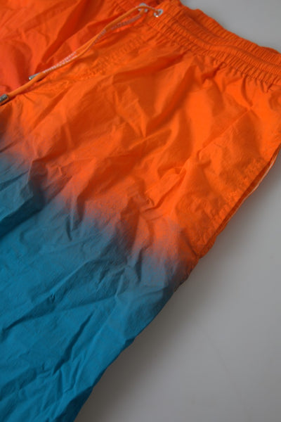 Dolce &amp; Gabbana Oranje Blauw Gradiënt Strandkleding Badmode Shorts