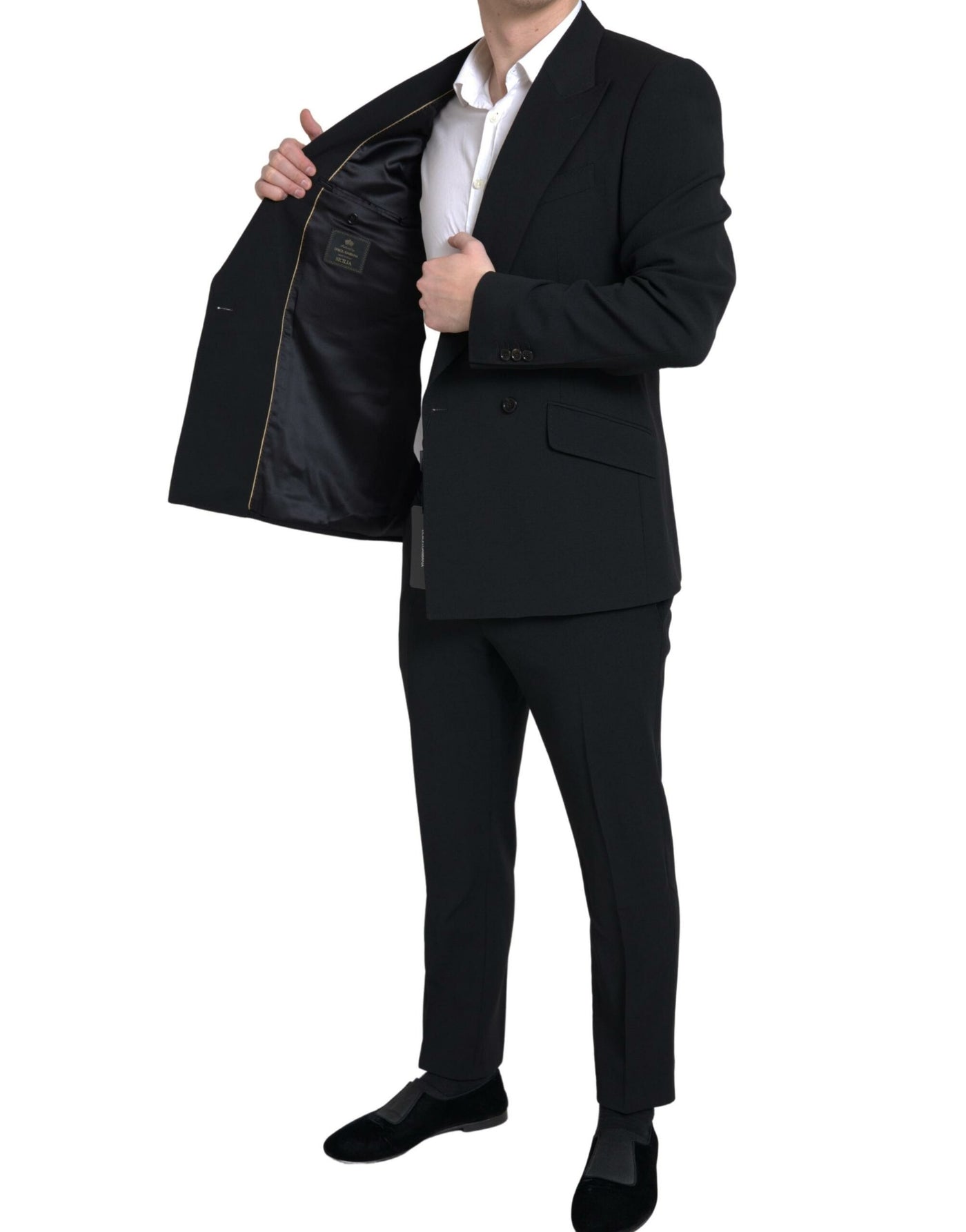 Costume croisé 2 pièces noir Dolce &amp; Gabbana SICILIA