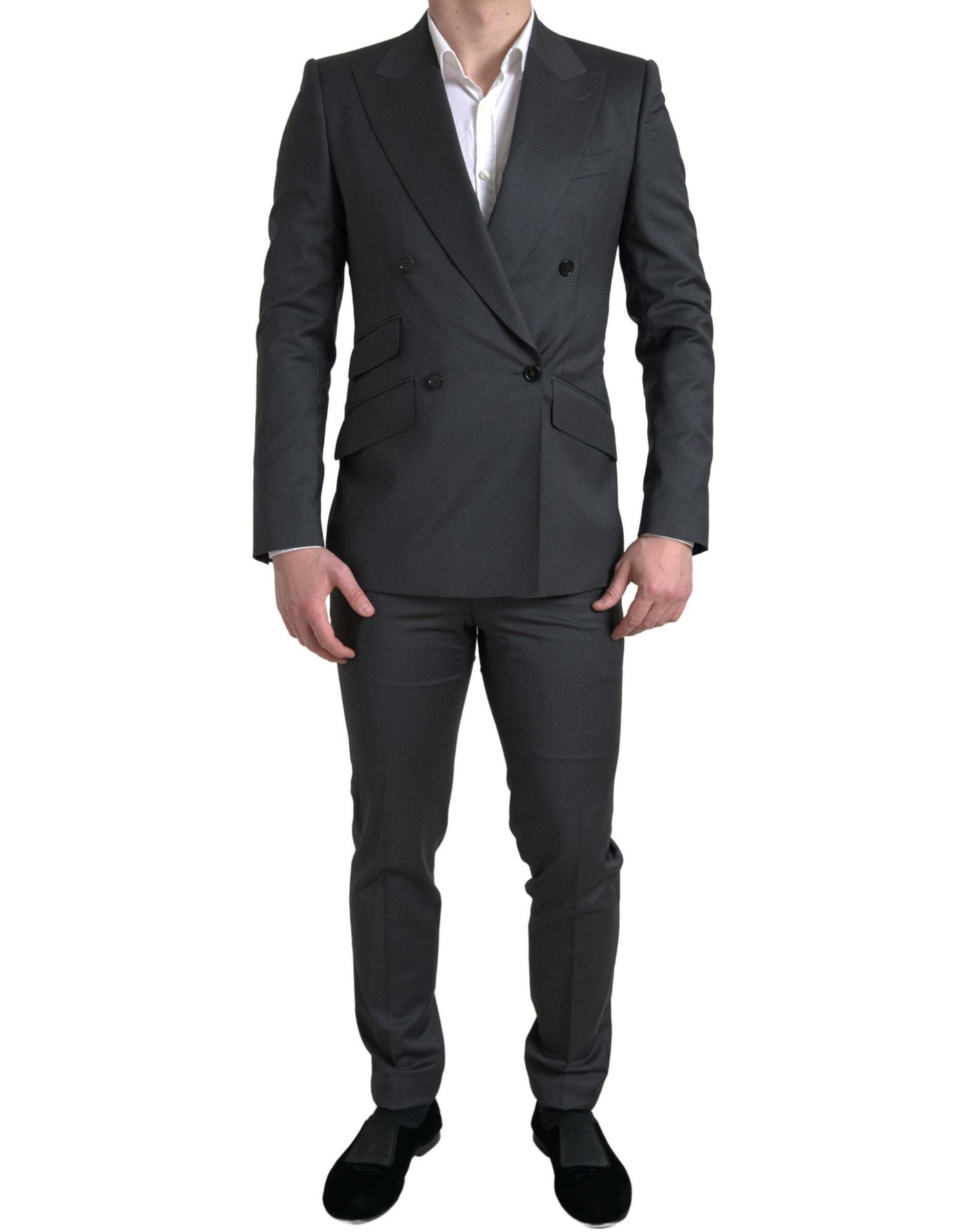 Costume croisé gris 2 pièces Dolce &amp; Gabbana SICILIA