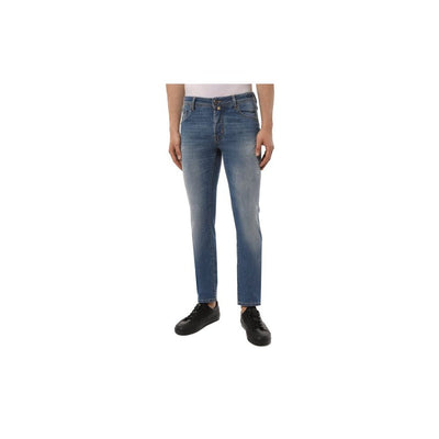 Jean homme Jacob Cohen en coton bleu clair avec coupe extensible
