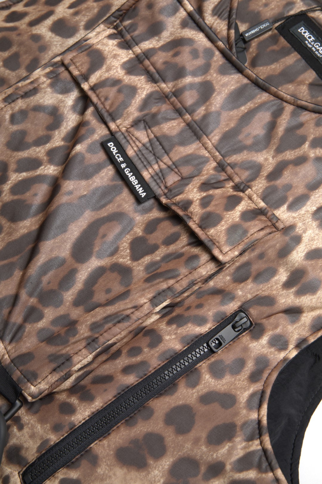 Dolce &amp; Gabbana Bruine Luipaard Zijden Mouwloze Sportkleding