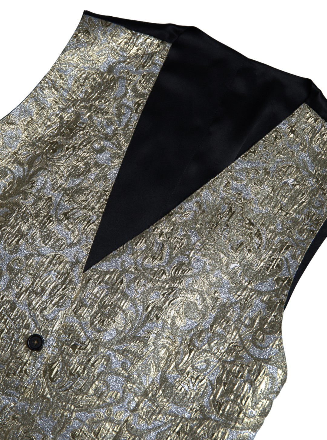 Gilet en jacquard floral Dolce &amp; Gabbana, gilet formel doré