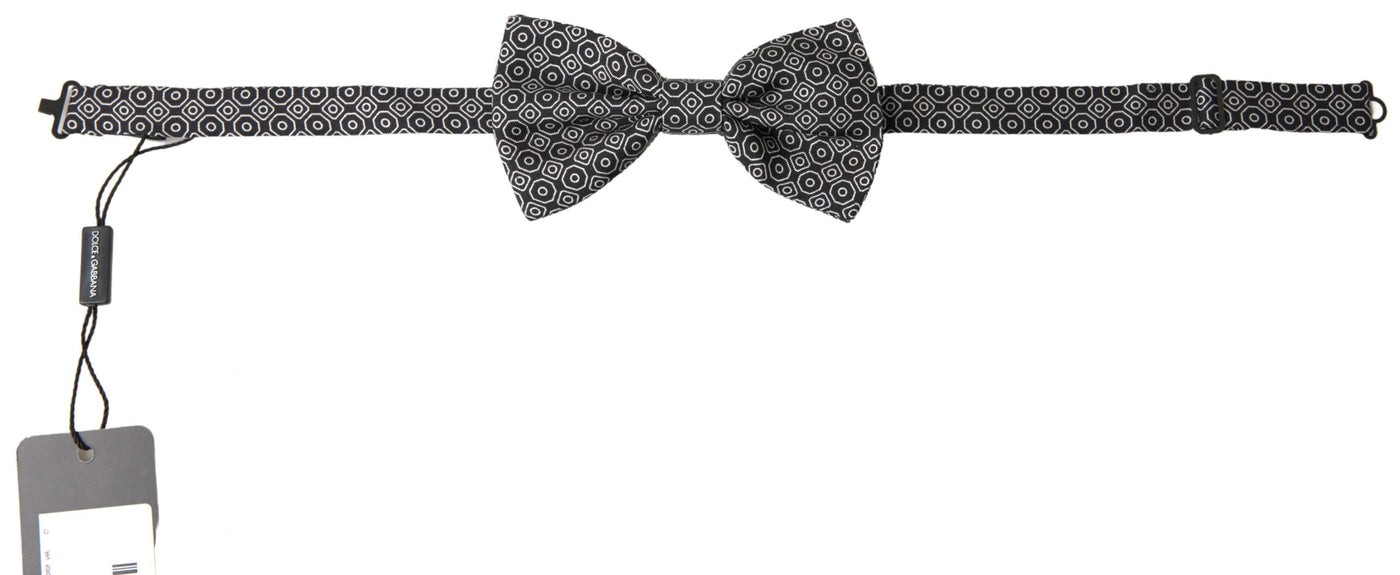 Dolce &amp; Gabbana zwart-wit patroon verstelbare hals Papillon strik