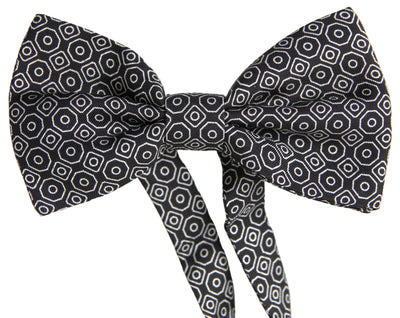 Dolce &amp; Gabbana zwart-wit patroon verstelbare hals Papillon strik