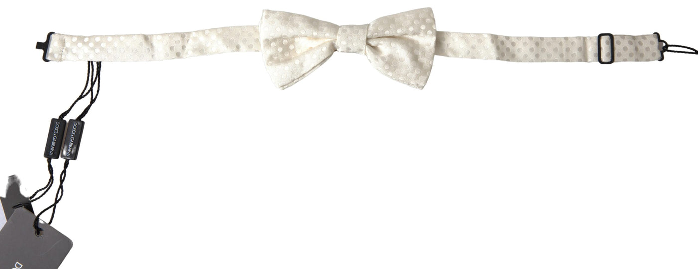 Dolce &amp; Gabbana Ivory Fantasy Pattern Verstelbare Hals Papillon Strik