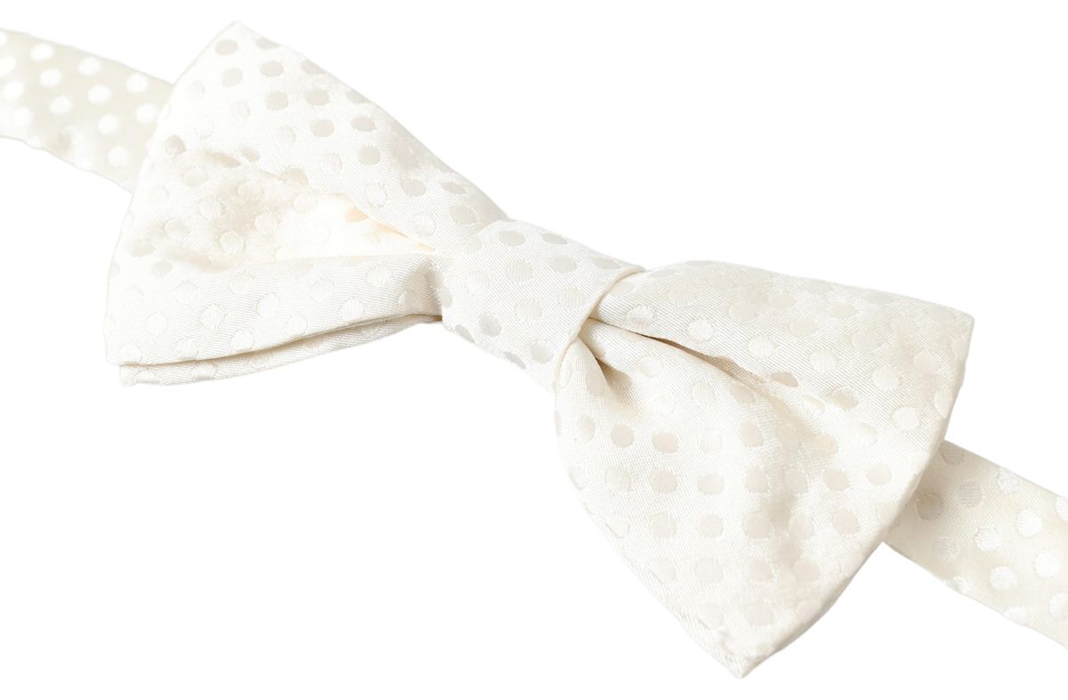 Dolce &amp; Gabbana Ivory Fantasy Pattern Verstelbare Hals Papillon Strik