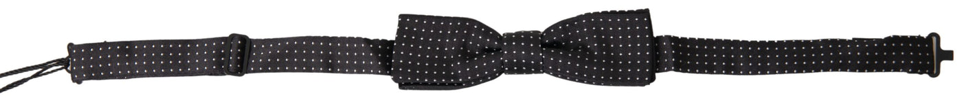 Dolce &amp; Gabbana Zwarte Zijden Vlinderdas met Polka Dots en Verstelbare Hals voor Heren