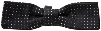 Dolce &amp; Gabbana Zwarte Zijden Vlinderdas met Polka Dots en Verstelbare Hals voor Heren