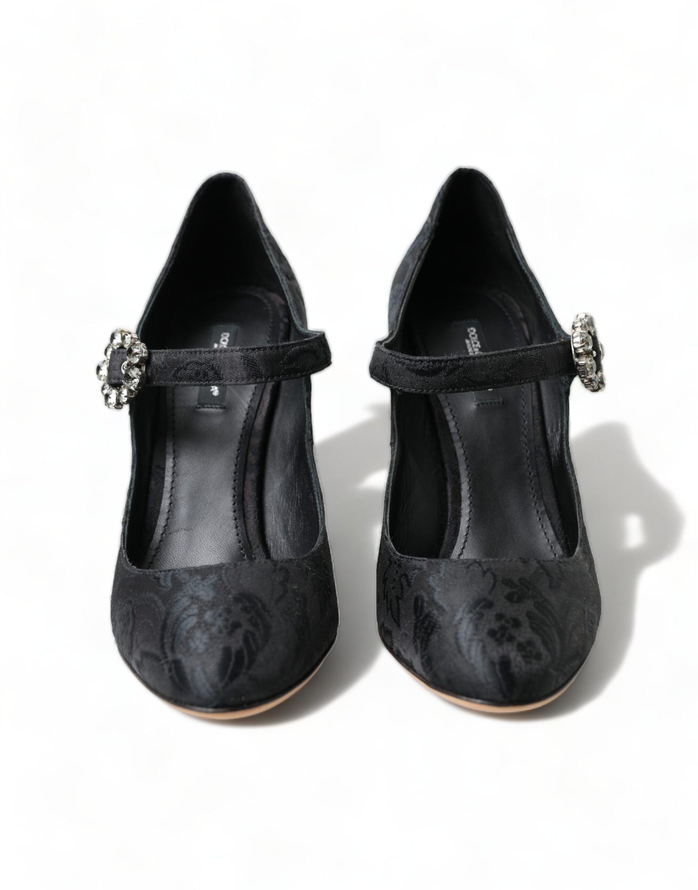 Dolce &amp; Gabbana Zwarte Brokaat Mary Janes Hakken Pumps Schoenen