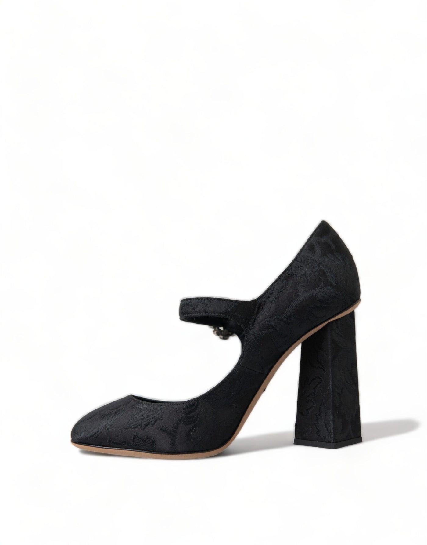 Dolce &amp; Gabbana Zwarte Brokaat Mary Janes Hakken Pumps Schoenen