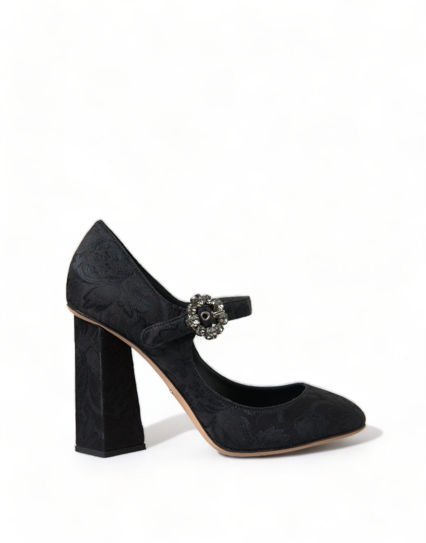 Dolce &amp; Gabbana Zwarte Brokaat Mary Janes Hakken Pumps Schoenen