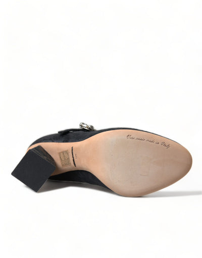 Dolce &amp; Gabbana Zwarte Brokaat Mary Janes Hakken Pumps Schoenen