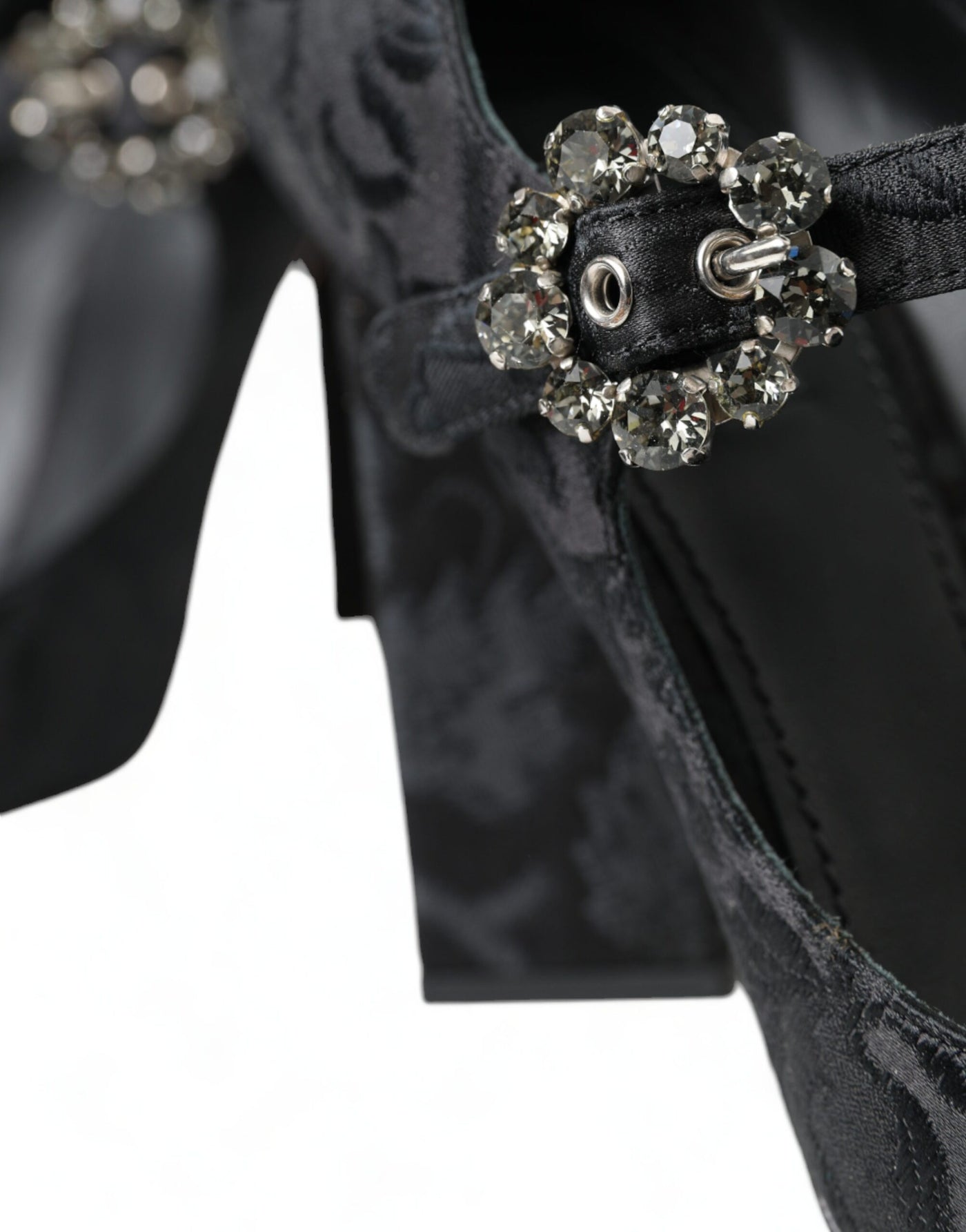 Dolce &amp; Gabbana Zwarte Brokaat Mary Janes Hakken Pumps Schoenen