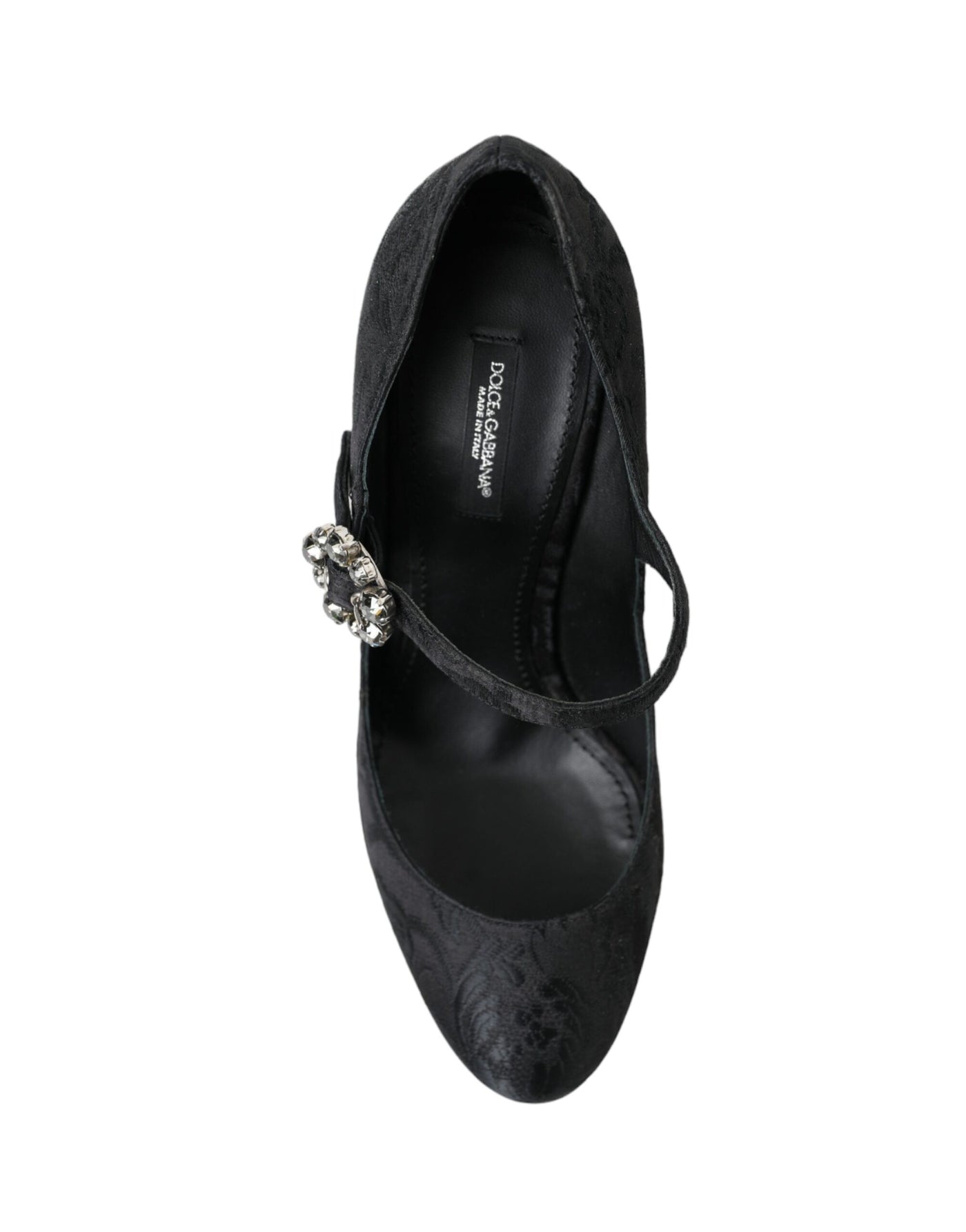 Dolce &amp; Gabbana Zwarte Brokaat Mary Janes Hakken Pumps Schoenen