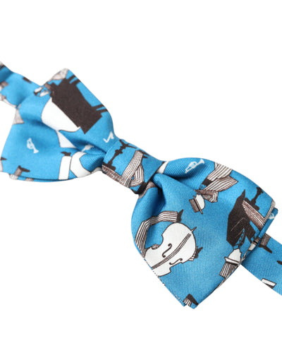 Dolce &amp; Gabbana Blue Jazz Club Zijden Verstelbare Hals Papillon Strik