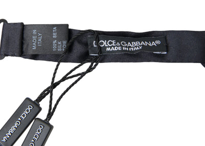 Dolce &amp; Gabbana donkerblauwe zijden satijnen vlinderdas met verstelbare hals voor heren
