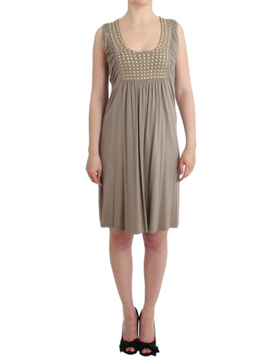 Robe fourreau cloutée kaki Roccobarocco