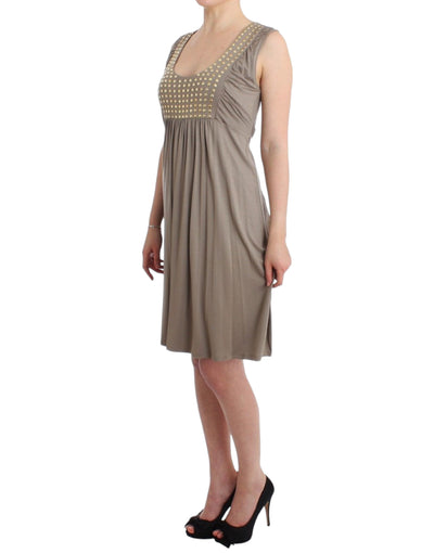 Robe fourreau cloutée kaki Roccobarocco