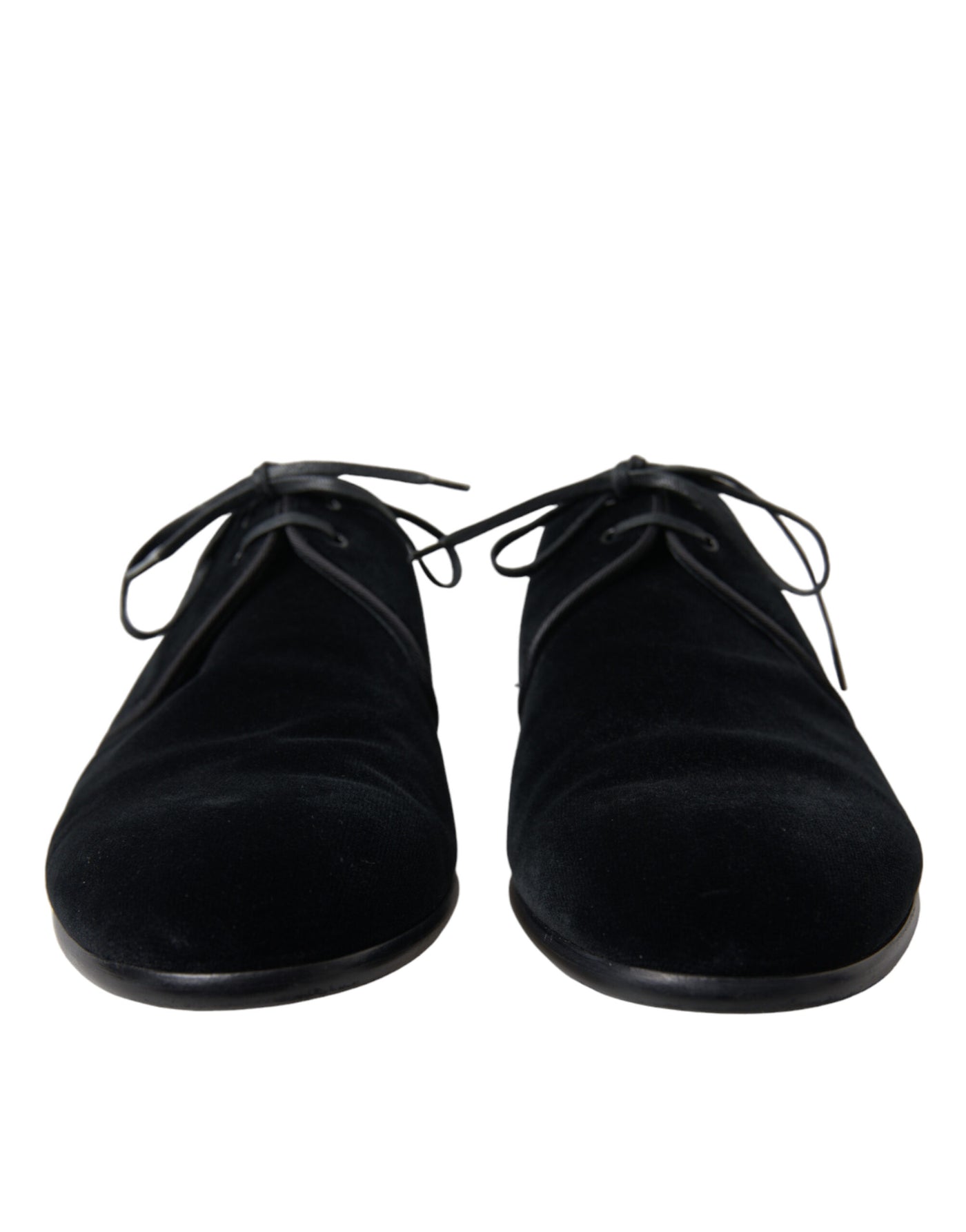 Dolce &amp; Gabbana Zwarte Fluwelen Veterschoenen Formele Derby-schoenen