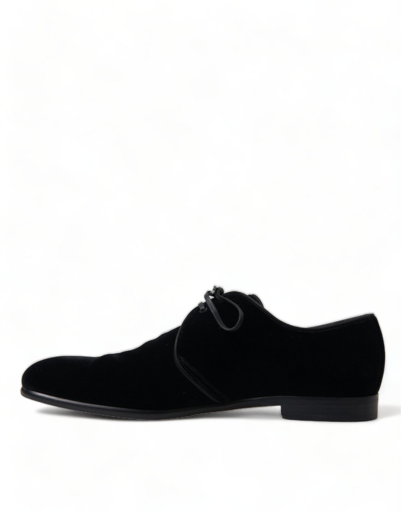 Dolce &amp; Gabbana Zwarte Fluwelen Veterschoenen Formele Derby-schoenen