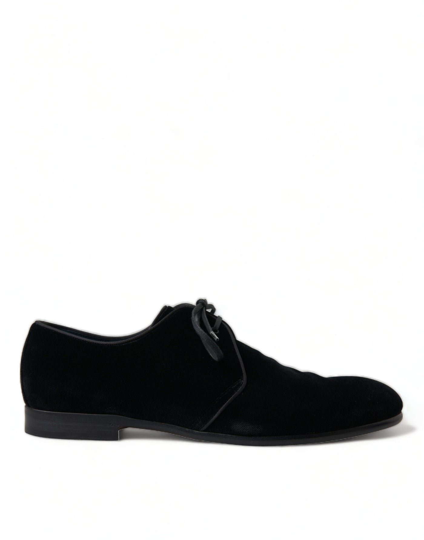 Dolce &amp; Gabbana Zwarte Fluwelen Veterschoenen Formele Derby-schoenen