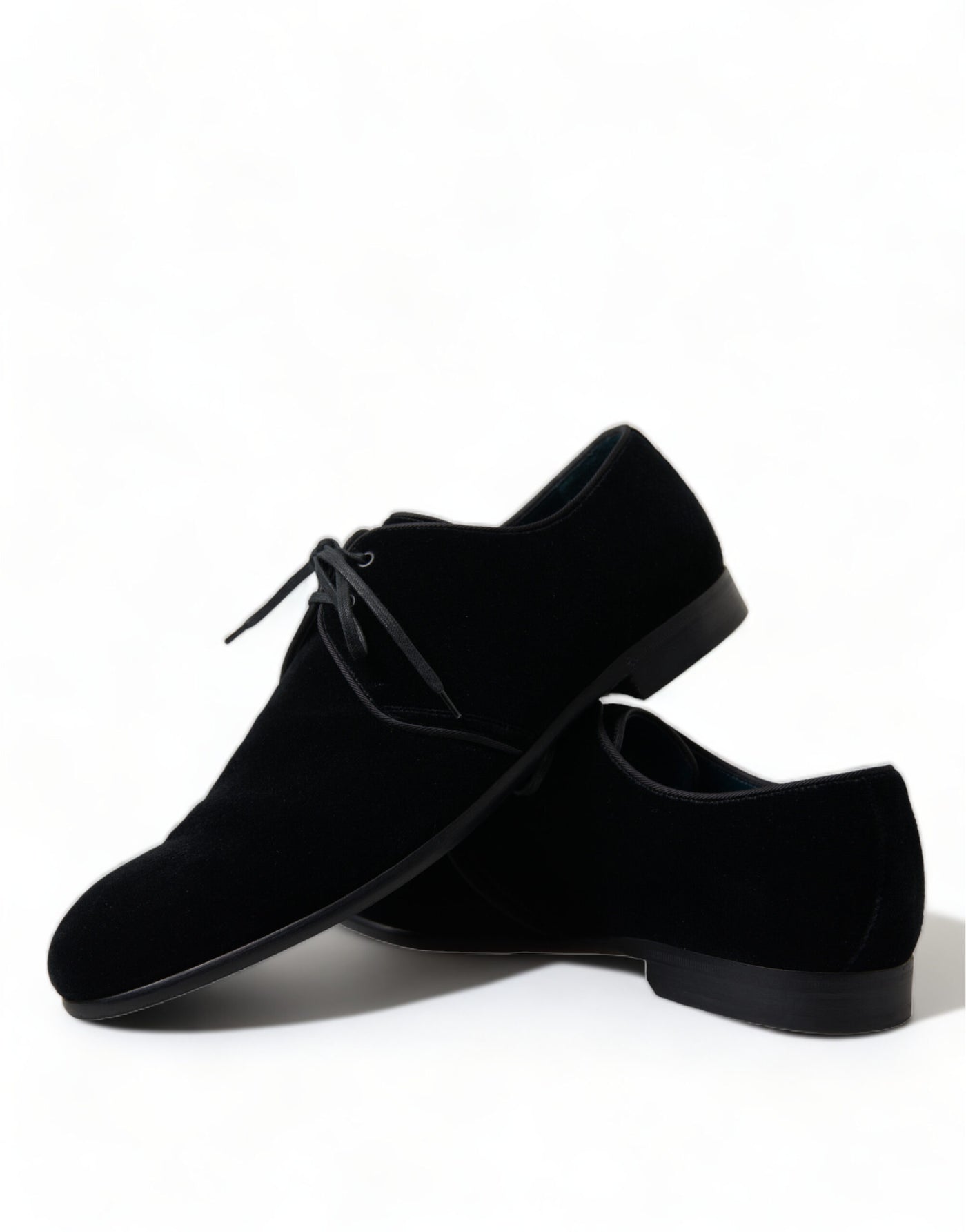 Dolce &amp; Gabbana Zwarte Fluwelen Veterschoenen Formele Derby-schoenen