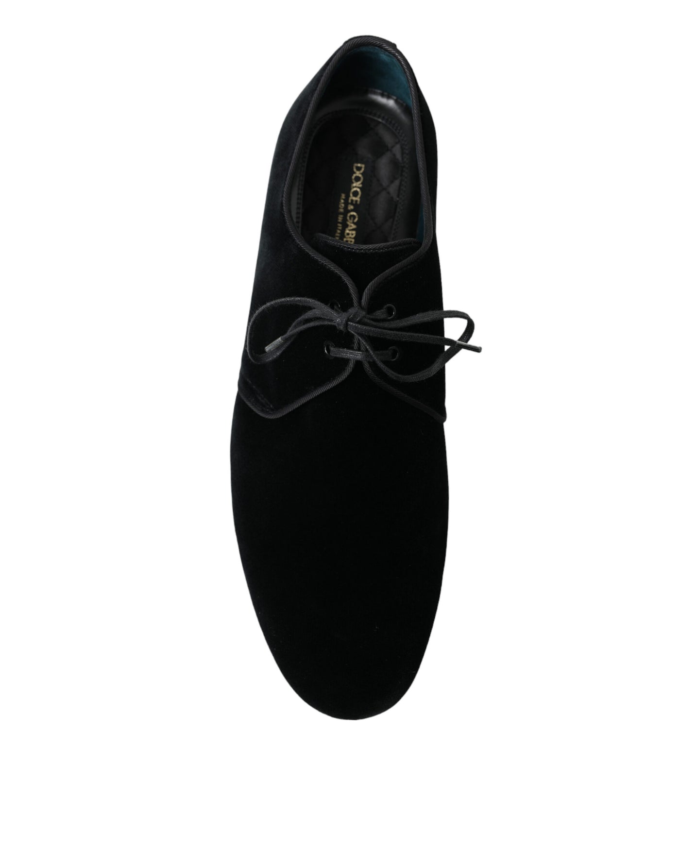 Dolce &amp; Gabbana Zwarte Fluwelen Veterschoenen Formele Derby-schoenen