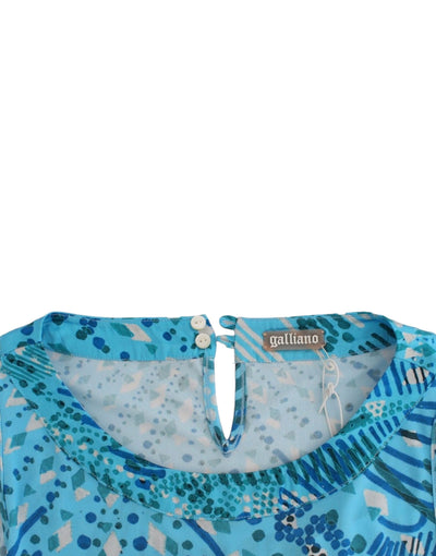 Débardeur imprimé bleu John Galliano
