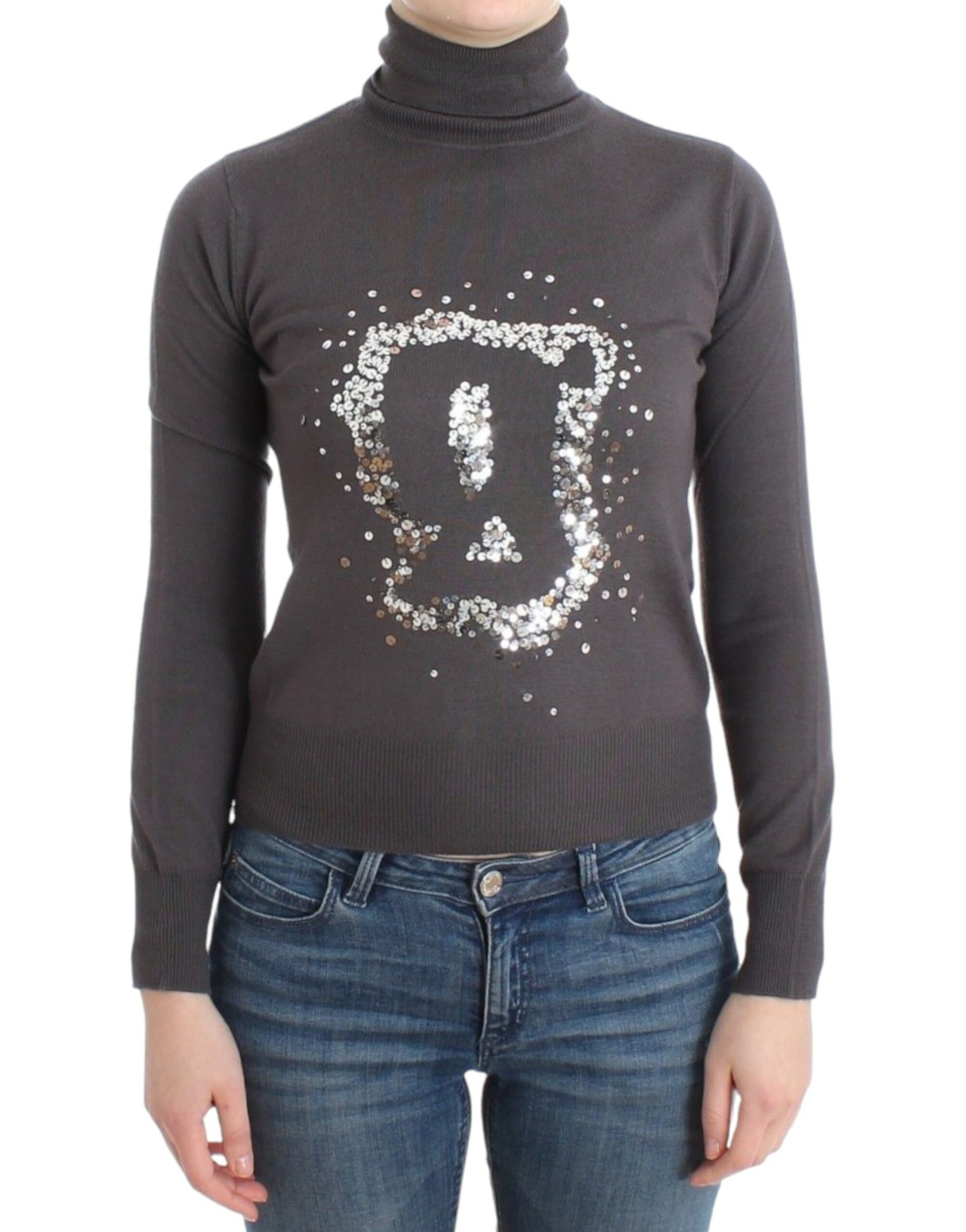 Pull col roulé en coton marron John Galliano