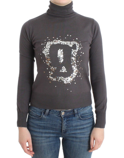Pull col roulé en coton marron John Galliano