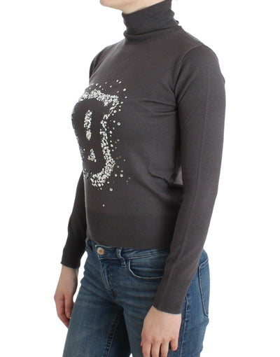 Pull col roulé en coton marron John Galliano