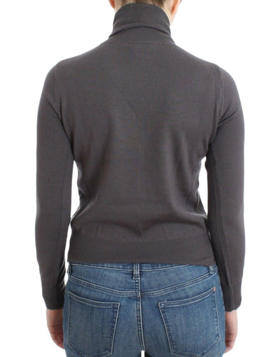 Pull col roulé en coton marron John Galliano
