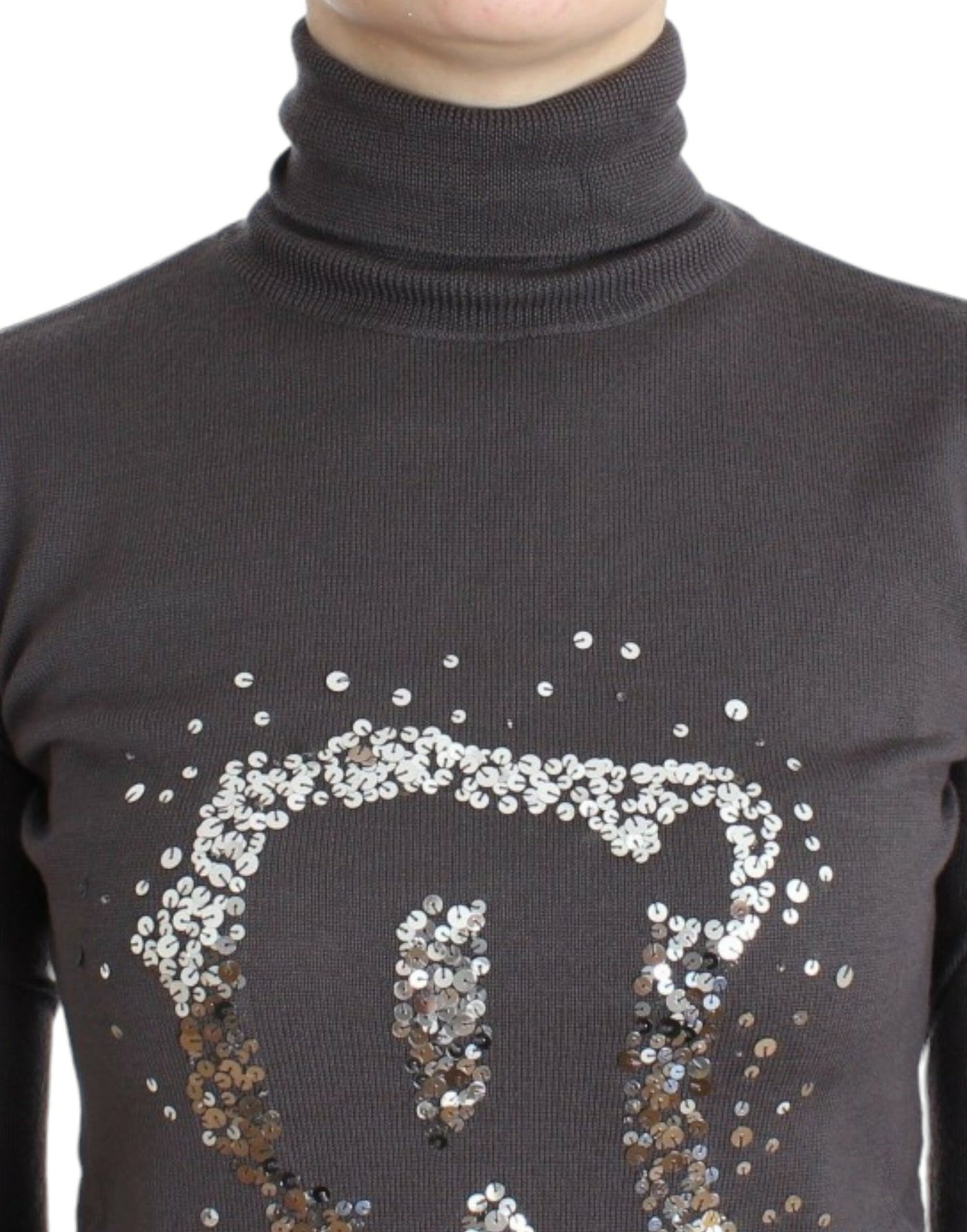 Pull col roulé en coton marron John Galliano