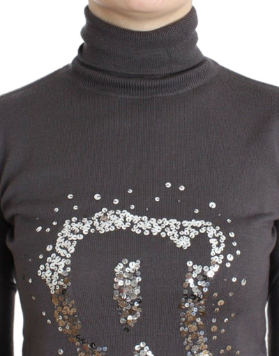 Pull col roulé en coton marron John Galliano