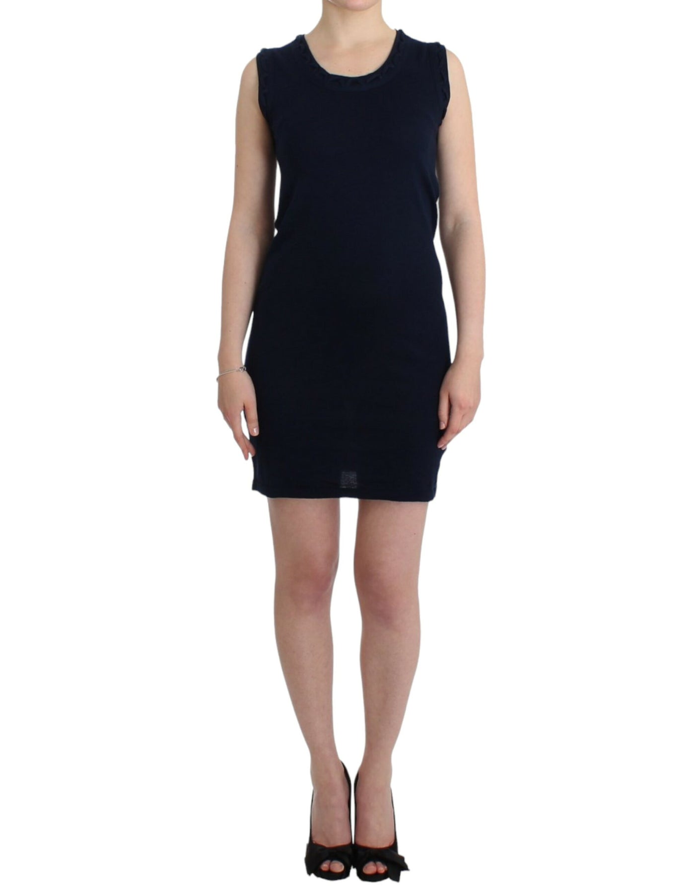 Robe en jersey de coton bleu John Galliano
