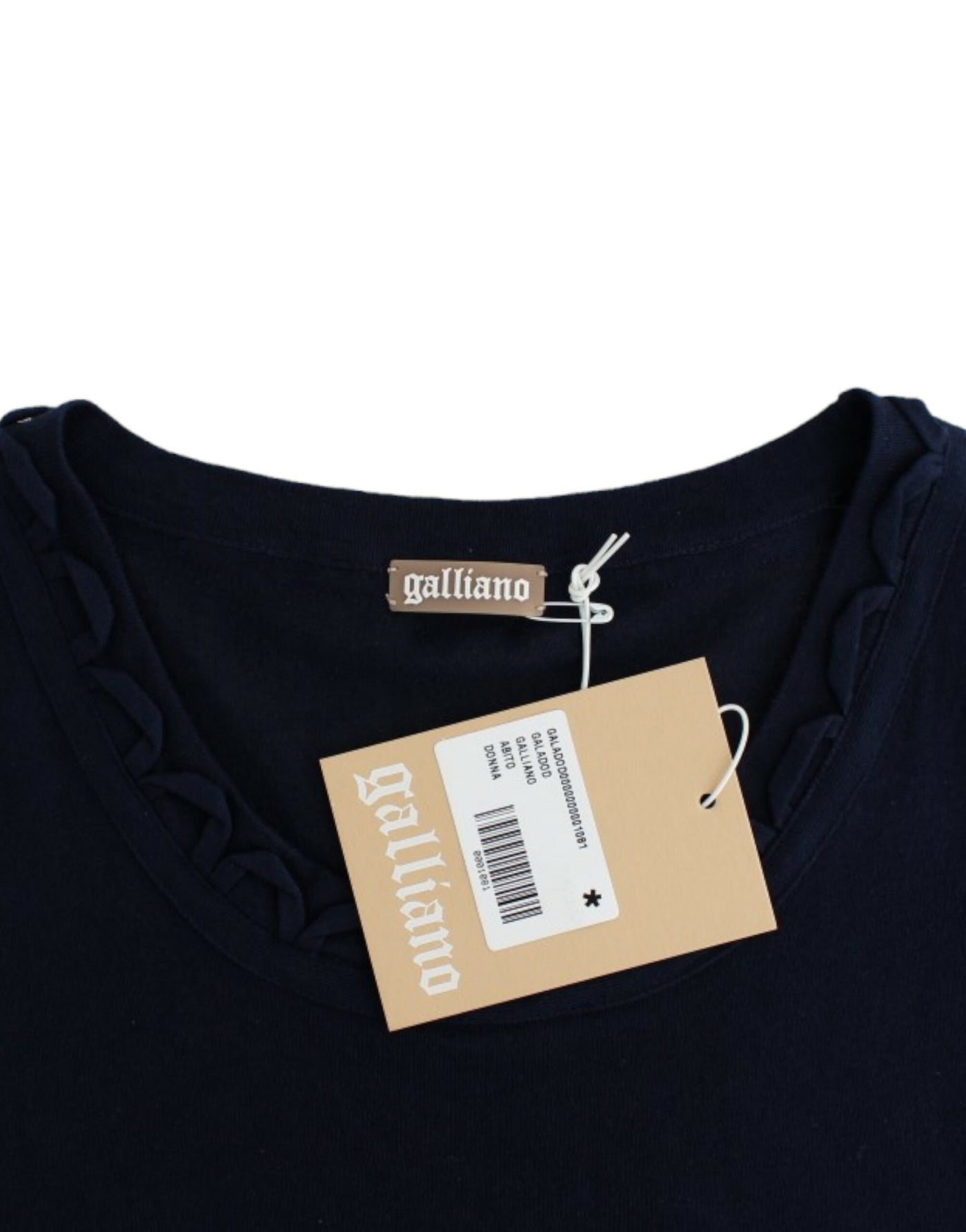 Robe en jersey de coton bleu John Galliano