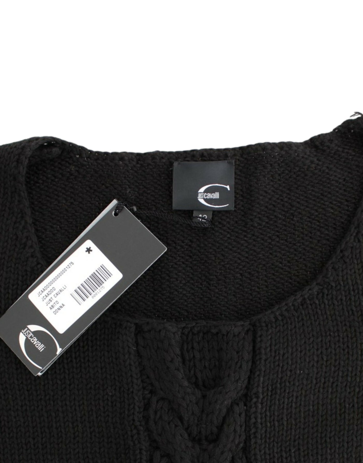 Pull en laine tricoté noir Cavalli