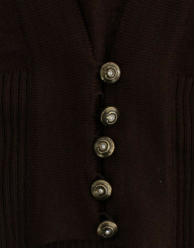Cardigan court en laine marron Cavalli