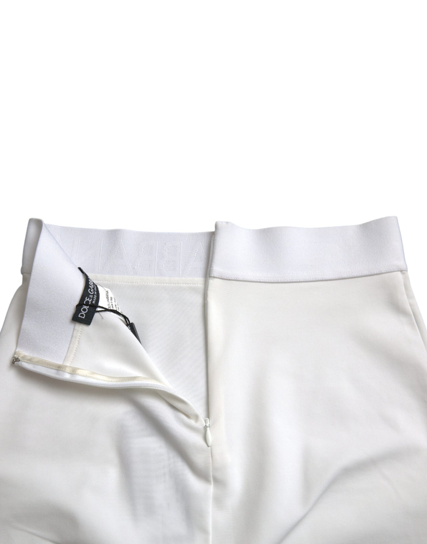 Mini-jupe crayon taille haute en viscose blanche Dolce &amp; Gabbana