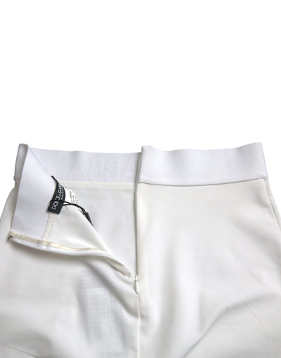 Mini-jupe crayon taille haute en viscose blanche Dolce &amp; Gabbana