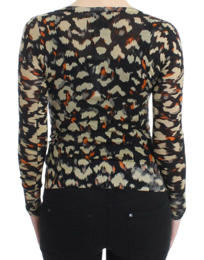 Pull en laine multicolore à col en V Cavalli