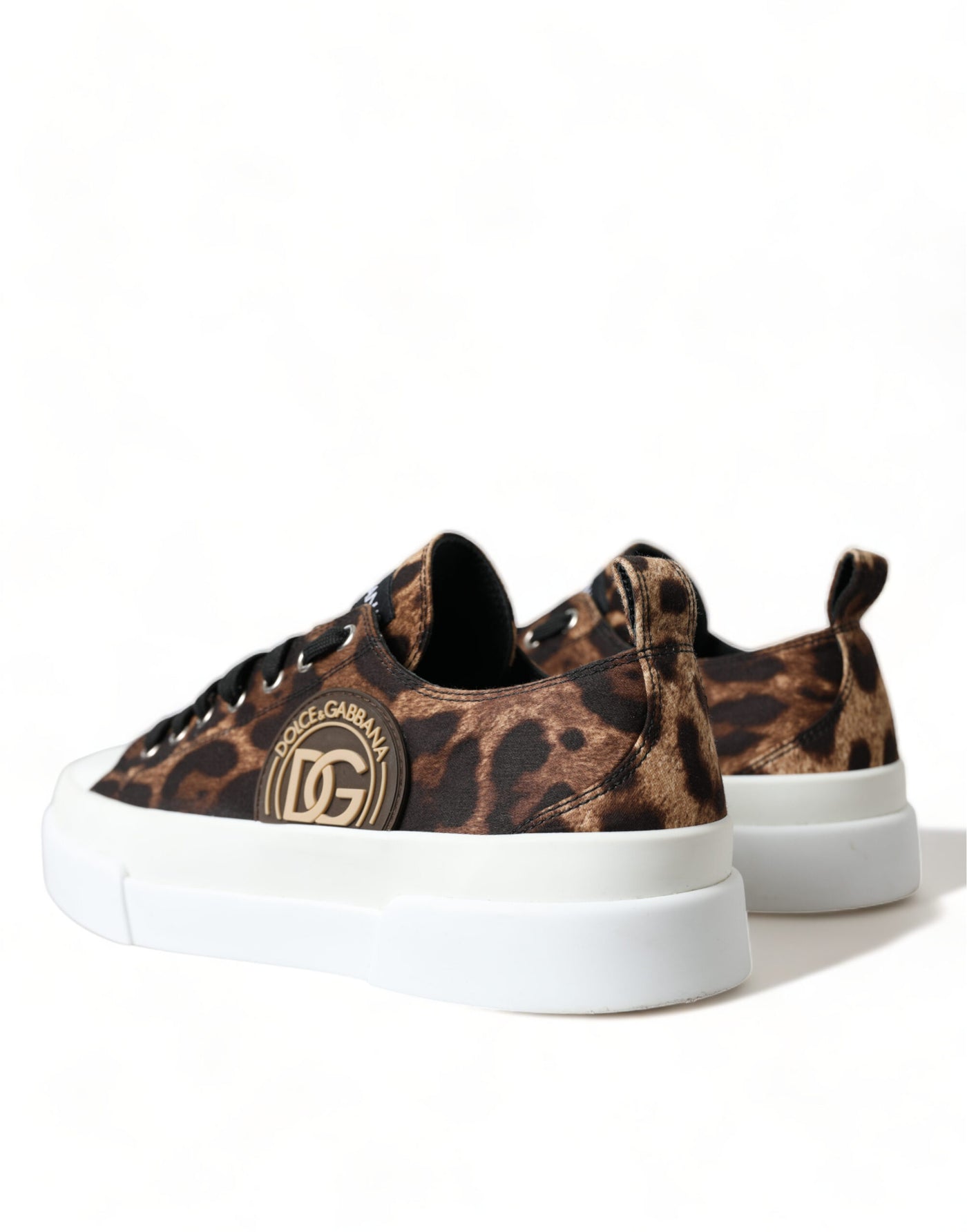 Baskets en toile léopard marron Dolce &amp; Gabbana