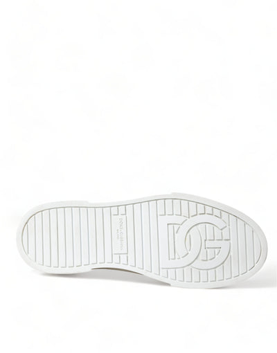 Baskets en toile léopard marron Dolce &amp; Gabbana